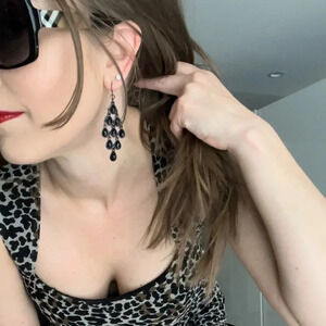 Black chandelier earrings